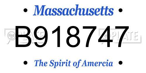 B918747 Massachusetts License Plate