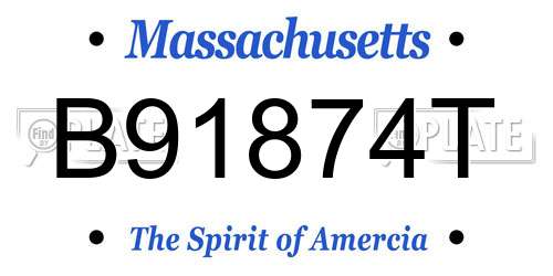B91874T Massachusetts License Plate