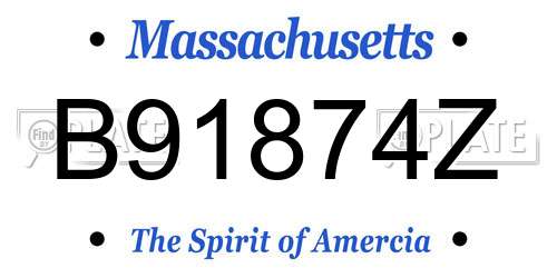 B91874Z Massachusetts License Plate