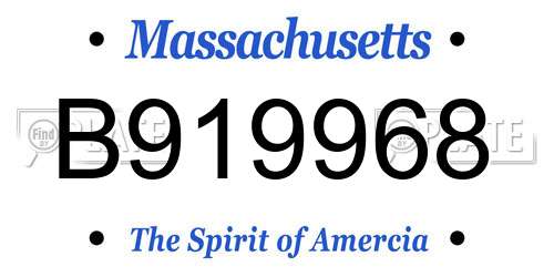 B919968 Massachusetts License Plate