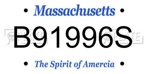 B91996S Massachusetts License Plate