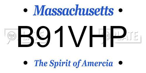 B91VHP Massachusetts License Plate
