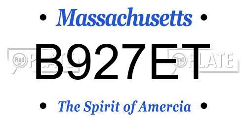 B927ET Massachusetts License Plate