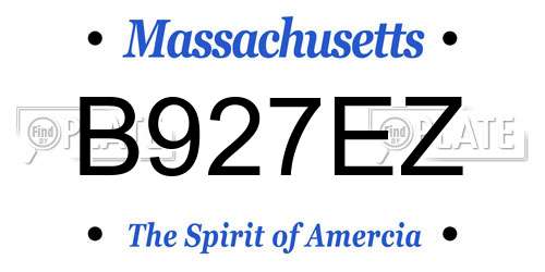 B927EZ Massachusetts License Plate