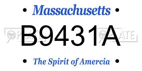 B9431A Massachusetts License Plate