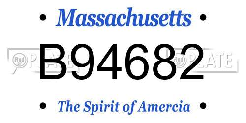 B94682 Massachusetts License Plate