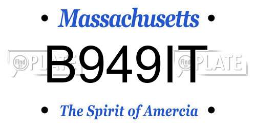 B949IT Massachusetts License Plate