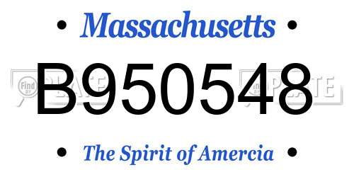 B950548 Massachusetts License Plate