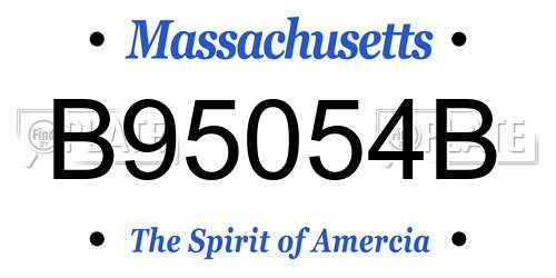 B95054B Massachusetts License Plate