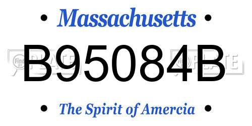 B95084B Massachusetts License Plate