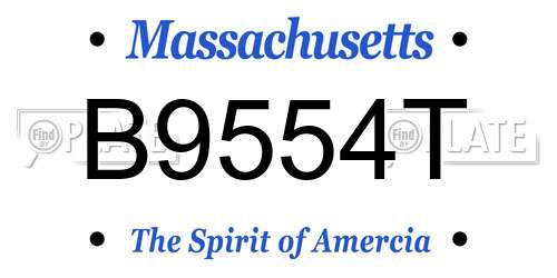 B9554T Massachusetts License Plate