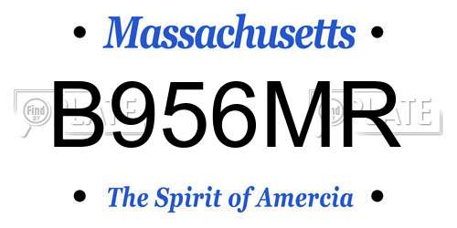 B956MR Massachusetts License Plate