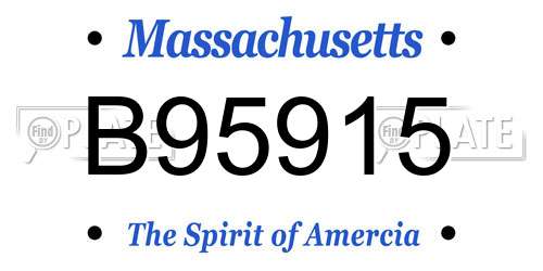 B95915 Massachusetts License Plate