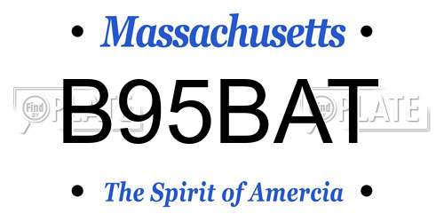 B95BAT Massachusetts License Plate