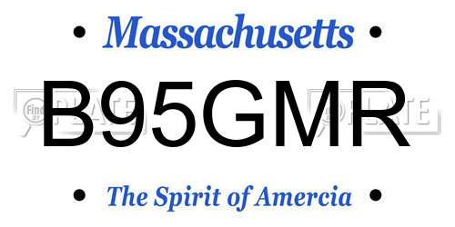 B95GMR Massachusetts License Plate