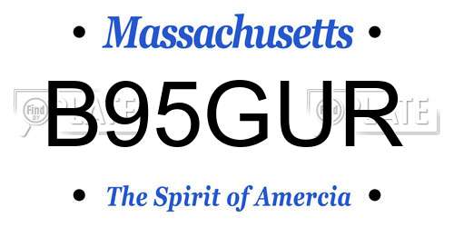 B95GUR Massachusetts License Plate