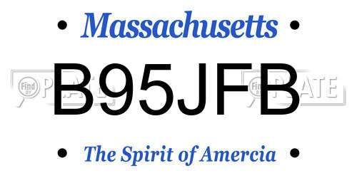B95JFB Massachusetts License Plate