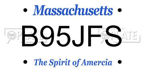 B95JFS Massachusetts License Plate