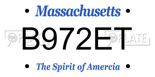 B972ET Massachusetts License Plate