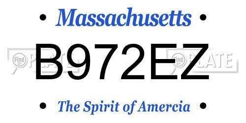 B972EZ Massachusetts License Plate