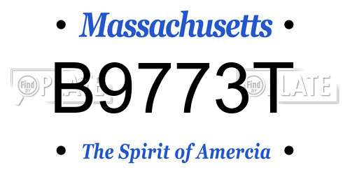B9773T Massachusetts License Plate