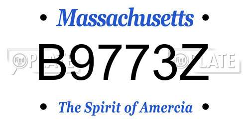 B9773Z Massachusetts License Plate
