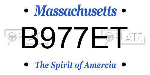 B977ET Massachusetts License Plate
