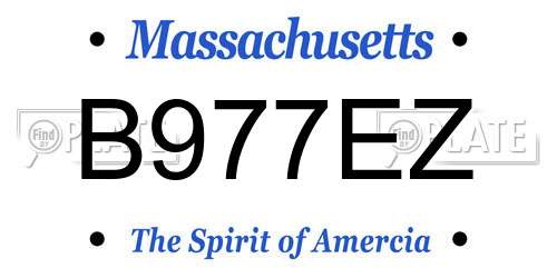 B977EZ Massachusetts License Plate