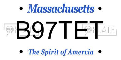 B97TET Massachusetts License Plate