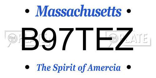 B97TEZ Massachusetts License Plate