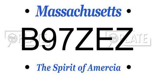 B97ZEZ Massachusetts License Plate