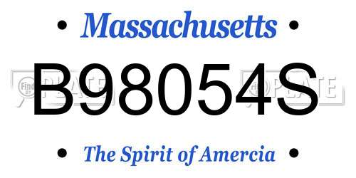 B98054S Massachusetts License Plate