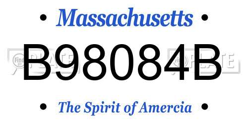B98084B Massachusetts License Plate
