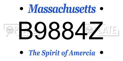 B9884Z Massachusetts License Plate