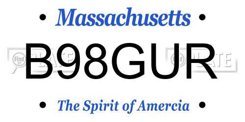 B98GUR Massachusetts License Plate