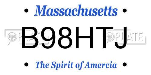 B98HTJ Massachusetts License Plate