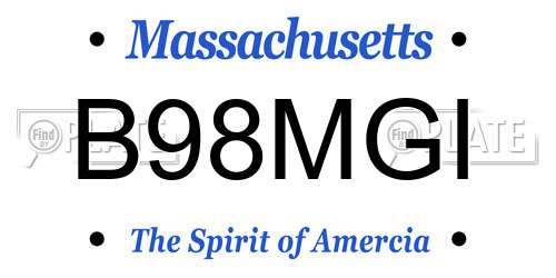 B98MGI Massachusetts License Plate