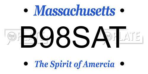 B98SAT Massachusetts License Plate