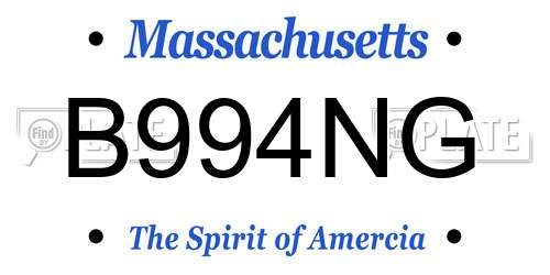 B994NG Massachusetts License Plate
