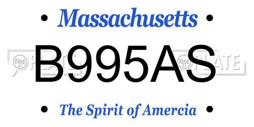 B995AS Massachusetts License Plate