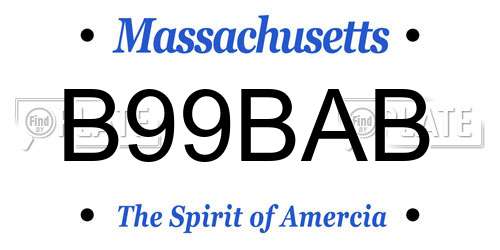 B99BAB Massachusetts License Plate