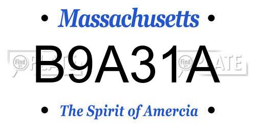 B9A31A Massachusetts License Plate
