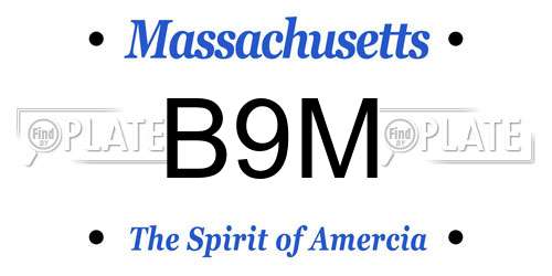 B9M Massachusetts License Plate