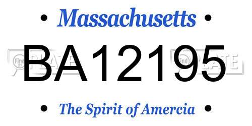 BA12195 Massachusetts License Plate