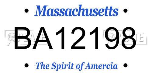 BA12198 Massachusetts License Plate
