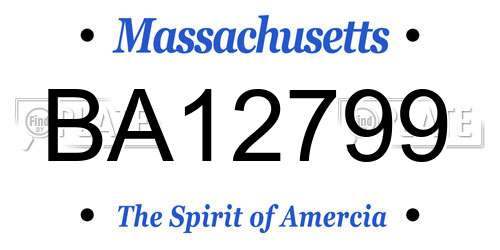 BA12799 Massachusetts License Plate
