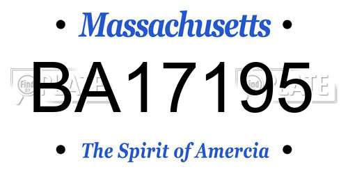 BA17195 Massachusetts License Plate