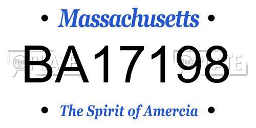 BA17198 Massachusetts License Plate