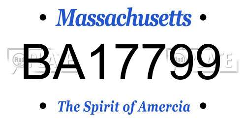 BA17799 Massachusetts License Plate