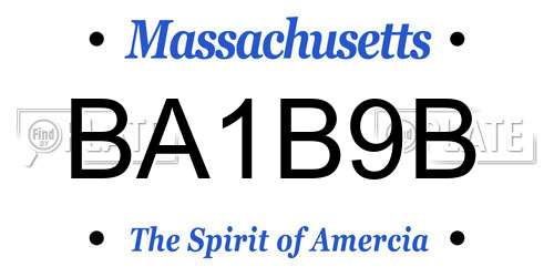 BA1B9B Massachusetts License Plate